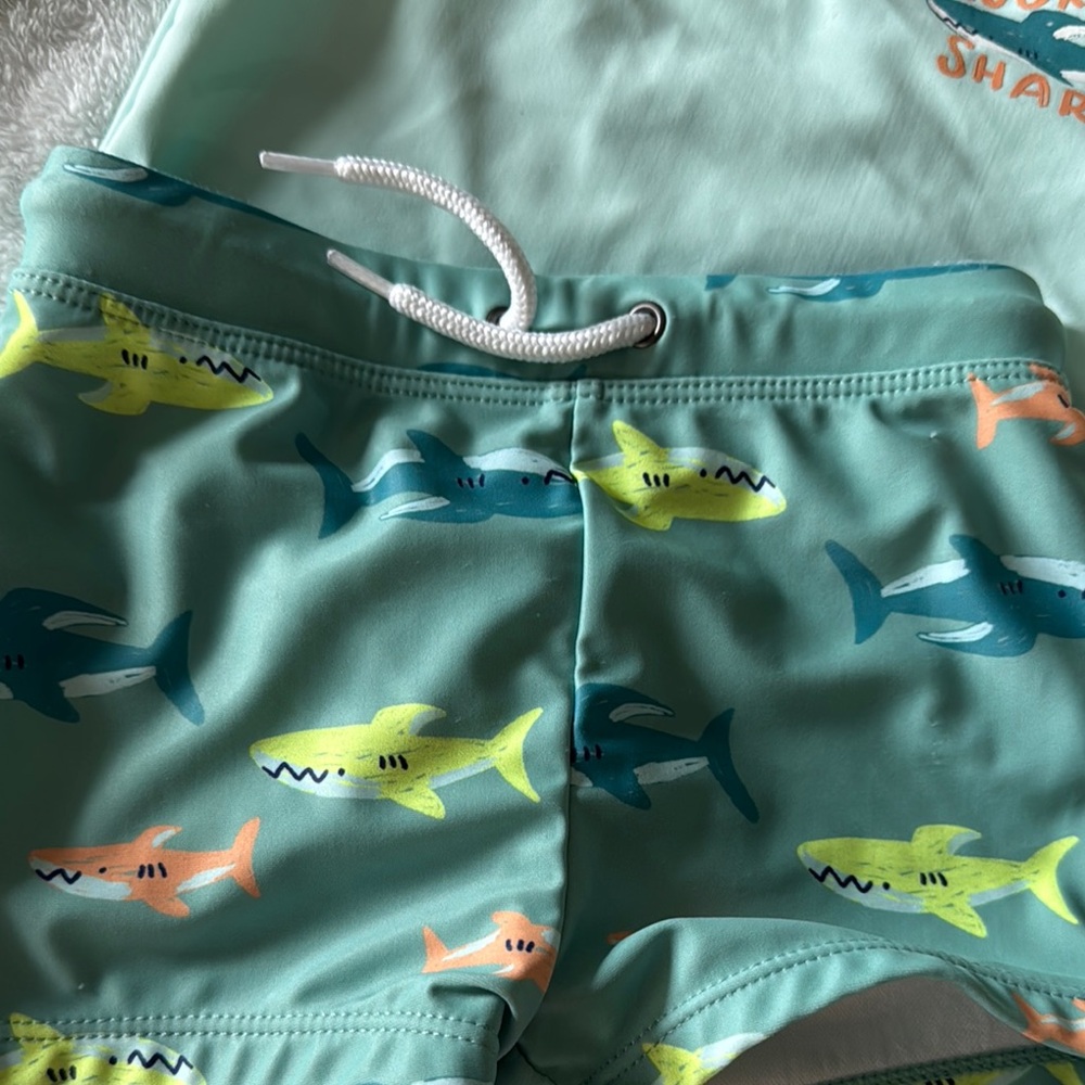 Carter's Green and Blue Rashguard Swim Set - Picture 5 of 5